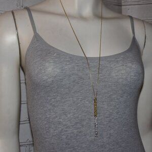 Beautiful Lena Bernard gold and silver Line necklace 31"